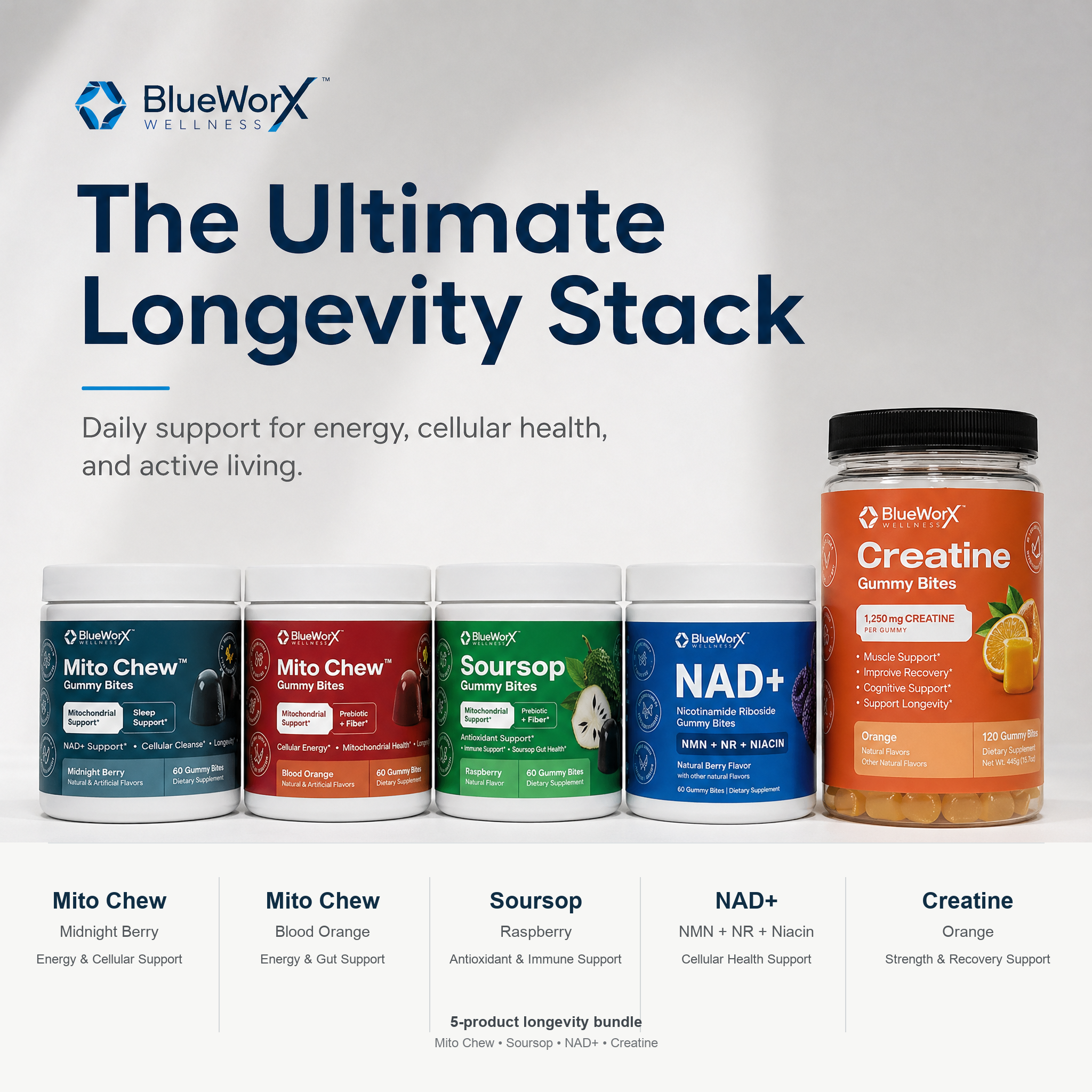 Blueworx Wellness Ultimate Longevity Stack product collection